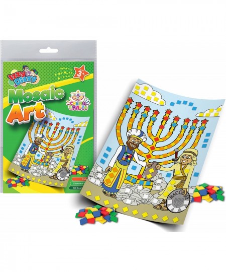 Hanukkah Mosaic Art Kit - 4 Pack - Includes 8" x 6" Board and Foam Squares - Chanukah Arts and Crafts - Gifts and Games $18.3...