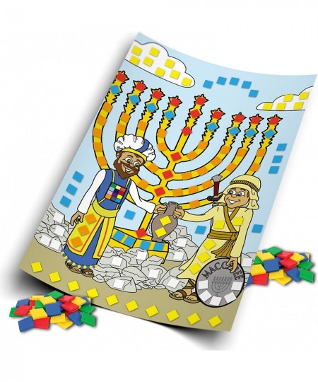 Hanukkah Mosaic Art Kit - 4 Pack - Includes 8" x 6" Board and Foam Squares - Chanukah Arts and Crafts - Gifts and Games $18.3...