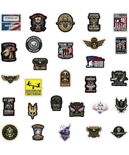 Stickers of American Veteran 50Pcs Military Decals of US Old Soldier for Laptop Computer Guitar Notebook Car Bike Durable Gra...