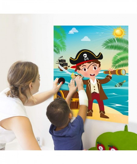 Pirate Stickers Party Games for Kids Pin The Eye Patch and Mustache On The Pirates Poster Birthday Party Favors Pin Game Incl...