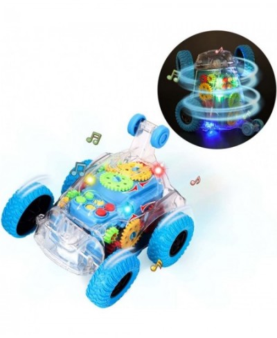 Car Toys for Boys Monster Trucks with Music&Light 360° Rotating Stunt Cars Transparent Mechanical Gear Flip Vehicles Toys Gif...