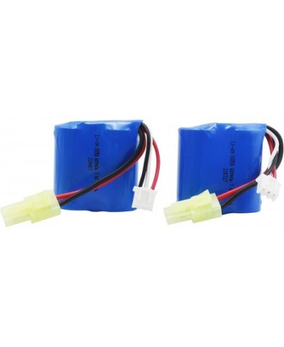 2 Pack 7.4V 600mAh Lithium-ion Battery with Male Mini Tamiya Plug Replacement for Force1 Velocity H102 and SKYTECH TKKJ H106 ...