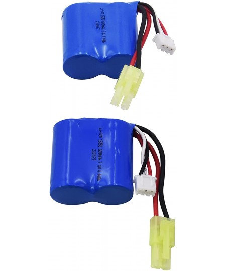 2 Pack 7.4V 600mAh Lithium-ion Battery with Male Mini Tamiya Plug Replacement for Force1 Velocity H102 and SKYTECH TKKJ H106 ...