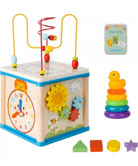 Wooden Kids Baby Activity Cube for 1 2 3 Years Old Girls Boys Toys Developmental Educational Learning Gifts 18 Months ?Bead M...