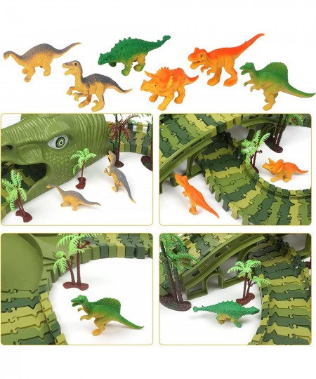 Dinosaur Toys Race Track 280 pcs Flexible Track Playset Dinosaur Theme World Race Toy with Race Car for Toddlers Kids Boys Ag...