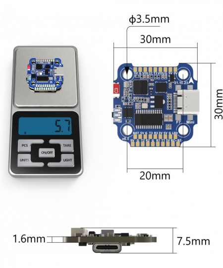 SpeedyBee Mini F7 Flight Controller 3-6S 20x20mm Built-in Bluetooth Drone Stack Support Wireless Tuning for 2-4 Inch FPV Dron...