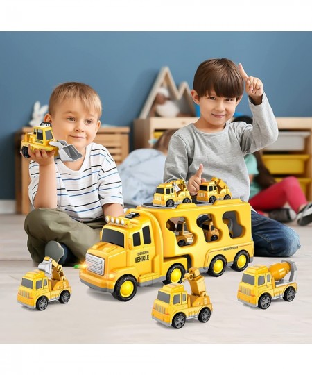 Toddler Trucks Toys for Boys Age 1-3 3-5 5 in 1 Construction Car Truck for Toddlers Boys Girls 1 2 3 4 5 6 Years Old Toddler ...