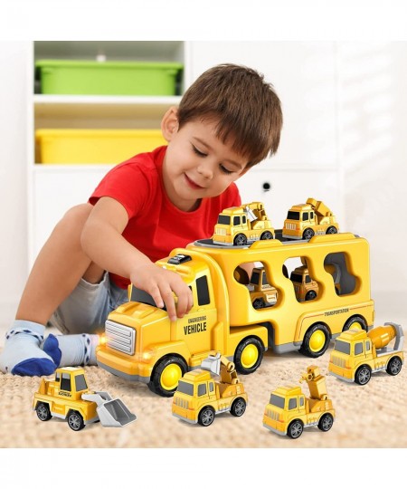 Toddler Trucks Toys for Boys Age 1-3 3-5 5 in 1 Construction Car Truck for Toddlers Boys Girls 1 2 3 4 5 6 Years Old Toddler ...