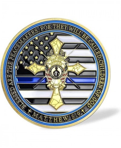 Thin Blue Line Police Officer Prayer Challenge Coin $16.78 - Gags & Practical Joke Toys