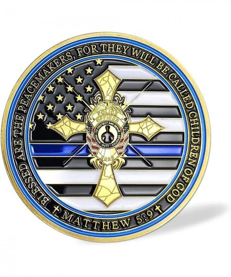 Thin Blue Line Police Officer Prayer Challenge Coin $16.78 - Gags & Practical Joke Toys