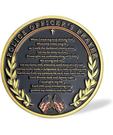 Thin Blue Line Police Officer Prayer Challenge Coin $16.78 - Gags & Practical Joke Toys