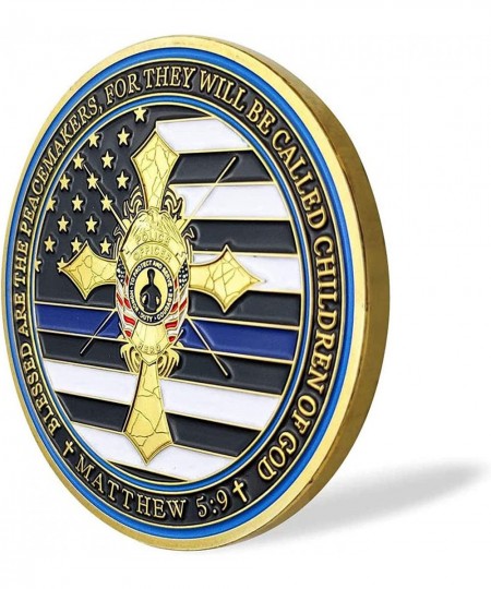 Thin Blue Line Police Officer Prayer Challenge Coin $16.78 - Gags & Practical Joke Toys