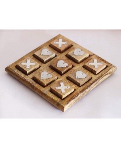 S.B Arts Wooden Tic Tac Toe Game for Kids Classic Wooden Coffee Table Decor Noughts & Crosses Games Classic Board Game Home D...