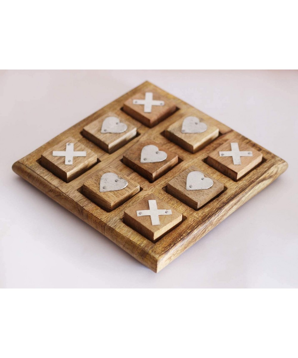 S.B Arts Wooden Tic Tac Toe Game for Kids Classic Wooden Coffee Table Decor Noughts & Crosses Games Classic Board Game Home D...