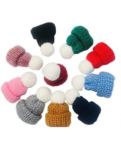 10 Pieces Mini Knitting Wool Yarn Hats for Miniature Work DIY Hair Accessories Crafts Cute Doll Hat Jewelry Making Phone Case...