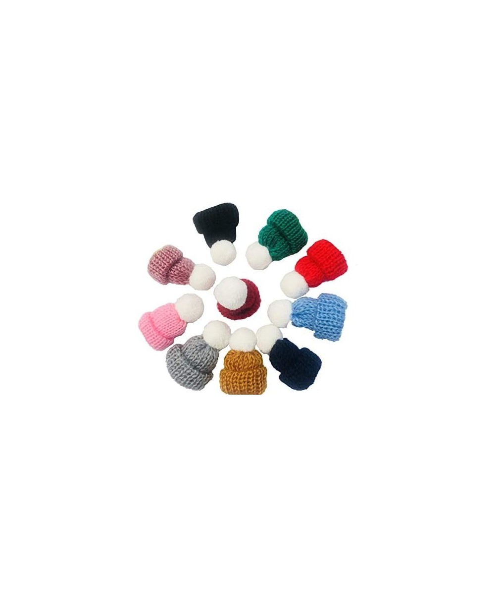 10 Pieces Mini Knitting Wool Yarn Hats for Miniature Work DIY Hair Accessories Crafts Cute Doll Hat Jewelry Making Phone Case...