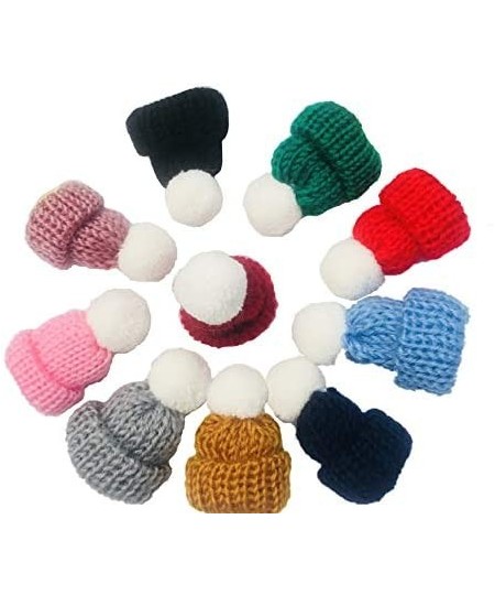 10 Pieces Mini Knitting Wool Yarn Hats for Miniature Work DIY Hair Accessories Crafts Cute Doll Hat Jewelry Making Phone Case...