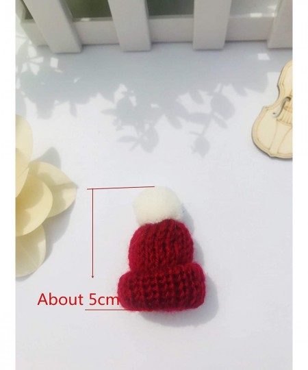 10 Pieces Mini Knitting Wool Yarn Hats for Miniature Work DIY Hair Accessories Crafts Cute Doll Hat Jewelry Making Phone Case...