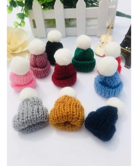 10 Pieces Mini Knitting Wool Yarn Hats for Miniature Work DIY Hair Accessories Crafts Cute Doll Hat Jewelry Making Phone Case...