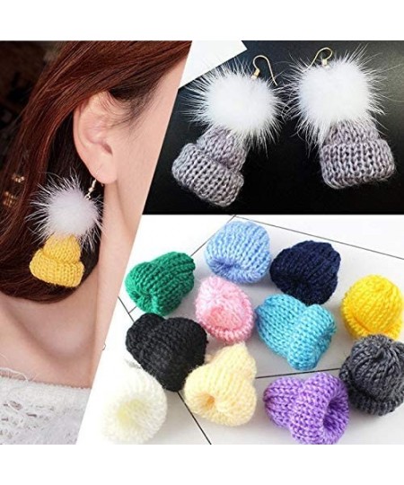 10 Pieces Mini Knitting Wool Yarn Hats for Miniature Work DIY Hair Accessories Crafts Cute Doll Hat Jewelry Making Phone Case...