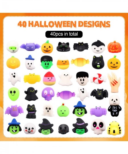 40 PCS Halloween Mochi Squishy Toys Halloween Toys in Bulk Ghost Spider Pumpkin Squishy Halloween Treat Gifts for Halloween P...