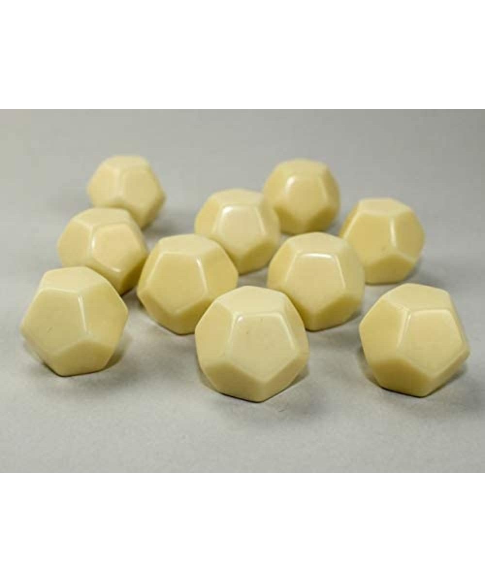 Customizable Ivory Blank Opaque Polyhedral Dice D12 (12 Sided) 16mm (5/8in) Pack of 10 $17.19 - Game Accessories