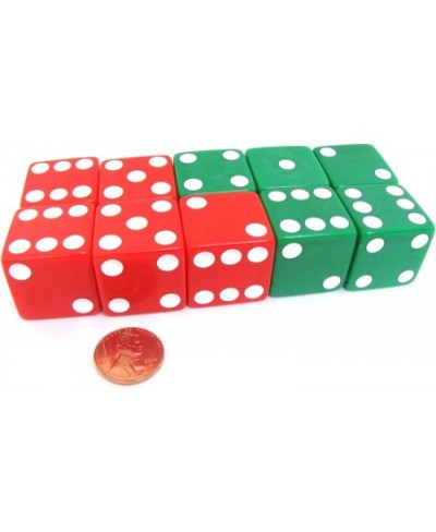 Set of 10 D6 25mm Large Opaque Jumbo Christmas Dice - 5 Each of Red and Green $29.72 - Game Accessories