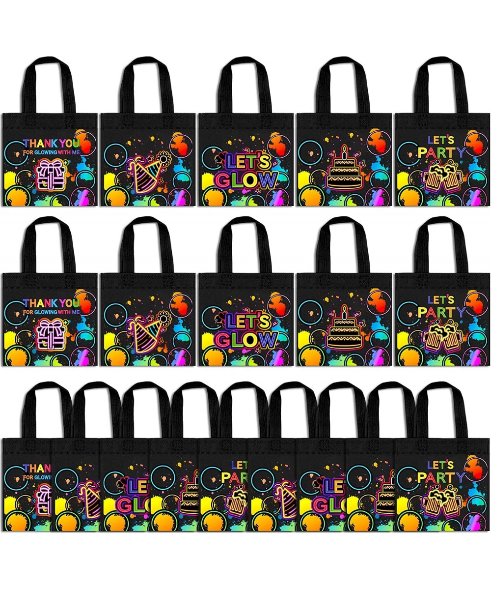 20 PCS Neon Party Favor Bags Glow Birthday Party Supplies Glow in the Dark Party Favor Bags Glowing with Me Goodie Bags for N...