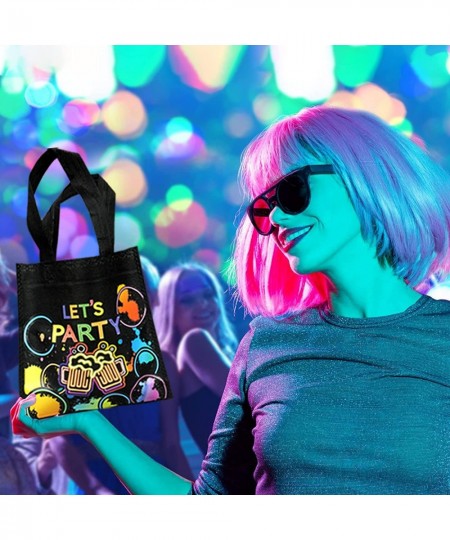 20 PCS Neon Party Favor Bags Glow Birthday Party Supplies Glow in the Dark Party Favor Bags Glowing with Me Goodie Bags for N...