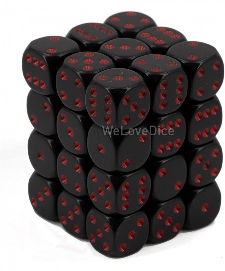 Dice FBA_25818 Opaque 12mm d6 Black w/Red Dice Block 36 Dice Black/Red $18.83 - Game Accessories