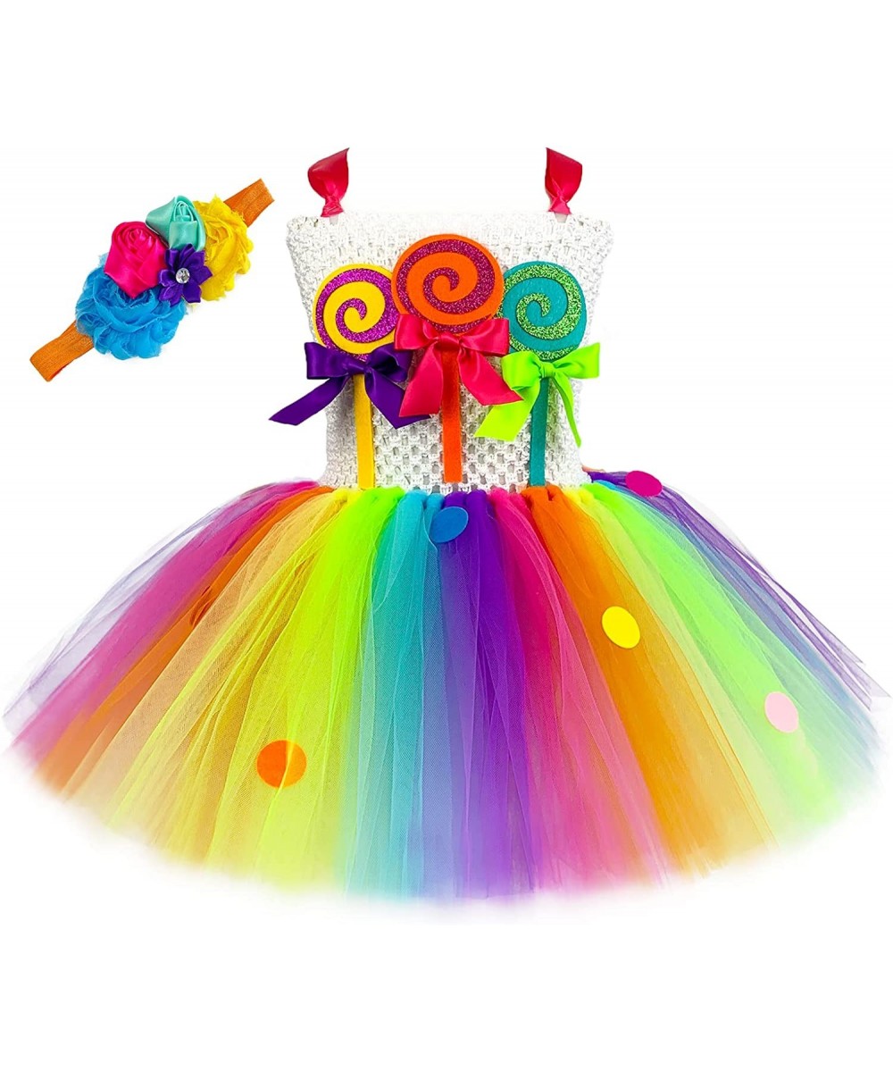 Rainbow Candy Tutu Dress for Girls 1-12 Years Lollipop Costume with Headband Birthday Halloween Carnival Party $47.29 - Kids'...