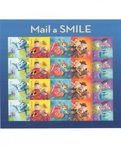 Forever Stamps Disney Pixar Mail a Smile - Sheet of 20 Stamps $61.49 - Collectibles Display & Storage