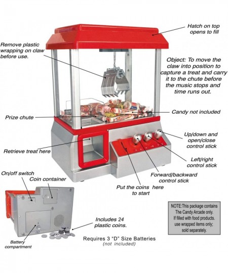 Mini Arcade Claw Machine Toy | Carnival Games Claw Electronic Claw Machine with Lights and Sound and Volume Control | Excitin...