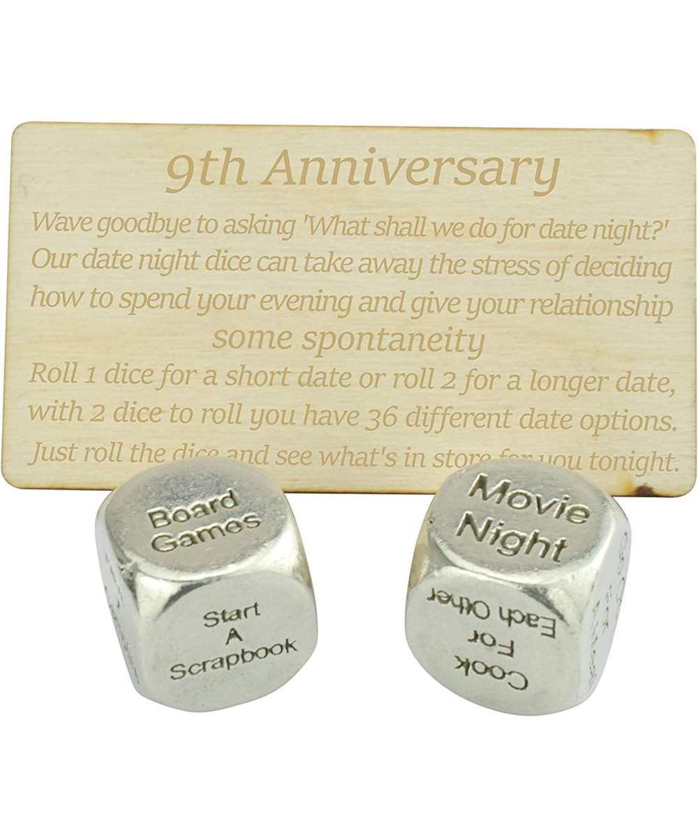 9 Year Anniversary Metal Date Night Dice - Create a Unique 9th Anniversary Date Night $28.58 - Game Accessories