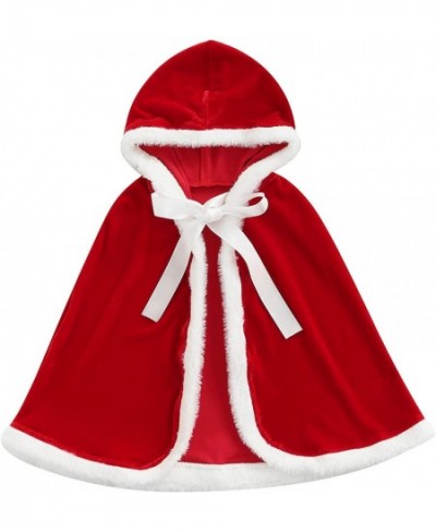 Baby Christmas Cloak Toddler Kids Hooded Velvet Cape with Fur Mrs Santa Claus Robe Christmas Fancy Dress-up Costume $29.10 - ...