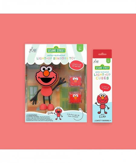 x Sesame Street Elmo Water-Activated Bath Toy with 6 Reusable Light-Up Cubes for Sensory Play $45.88 - Bathtub Toys