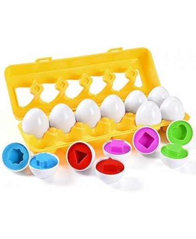 Playtime Matching Eggs for Toddlers: 12 Matching Eggs with Coordinated Shapes and Colors Montessori Toys Stocking Stuffers fo...