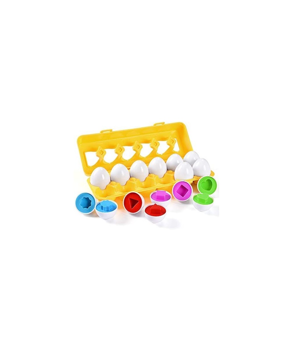 Playtime Matching Eggs for Toddlers: 12 Matching Eggs with Coordinated Shapes and Colors Montessori Toys Stocking Stuffers fo...