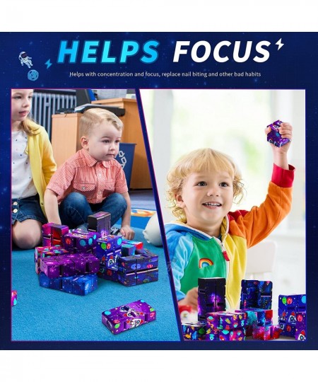 20 Pcs Galaxy Infinity Cubes Bulk Fidgets Toys Gifts Space Astronaut Sensory Stress Anxiety Relief Universe Hand Mini Kill Ti...