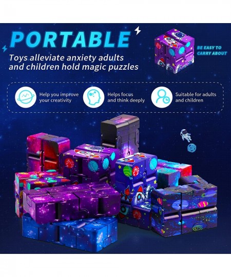 20 Pcs Galaxy Infinity Cubes Bulk Fidgets Toys Gifts Space Astronaut Sensory Stress Anxiety Relief Universe Hand Mini Kill Ti...