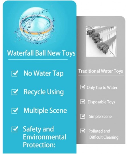 2PCS Magnetic Reusable Water Balloons Waterfall Ball Toy Water Absorbent Ball Novel Waterfall Ball Toy Reusable Water Balloon...