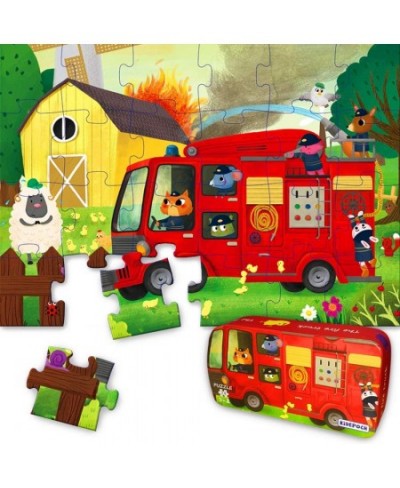 Puzzles for Kids Ages 12 Year Old 24 Pieces Large Fire Truck Kids Jigsaw Puzzles Professional Preschool Toy Puzzles for Toddl...