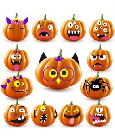 26 Sets Halloween Foam Pumpkin Decoration Stickers Self Adhesive 3D Pumpkin Face Decorating Stickers Craft for Parties Kids S...