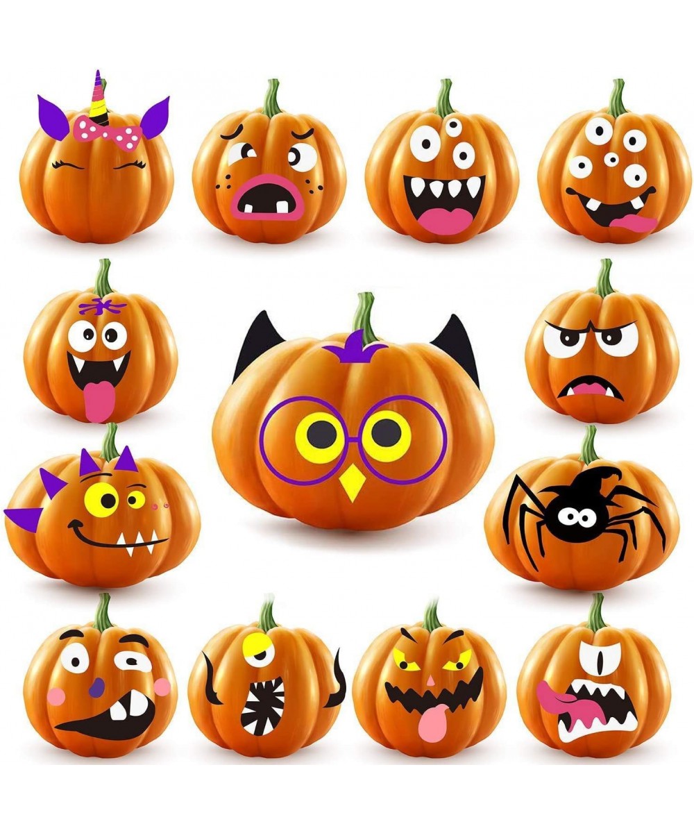 26 Sets Halloween Foam Pumpkin Decoration Stickers Self Adhesive 3D Pumpkin Face Decorating Stickers Craft for Parties Kids S...