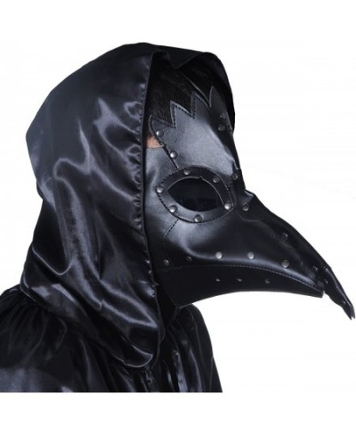 Plague Doctor Mask Birds Long Nose Beak Faux Leather Steampunk Halloween Costume Props Black $41.93 - Kids' Dress-Up Accessories