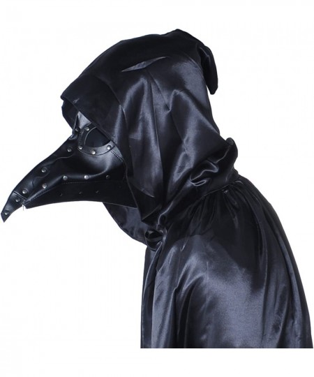 Plague Doctor Mask Birds Long Nose Beak Faux Leather Steampunk Halloween Costume Props Black $41.93 - Kids' Dress-Up Accessories