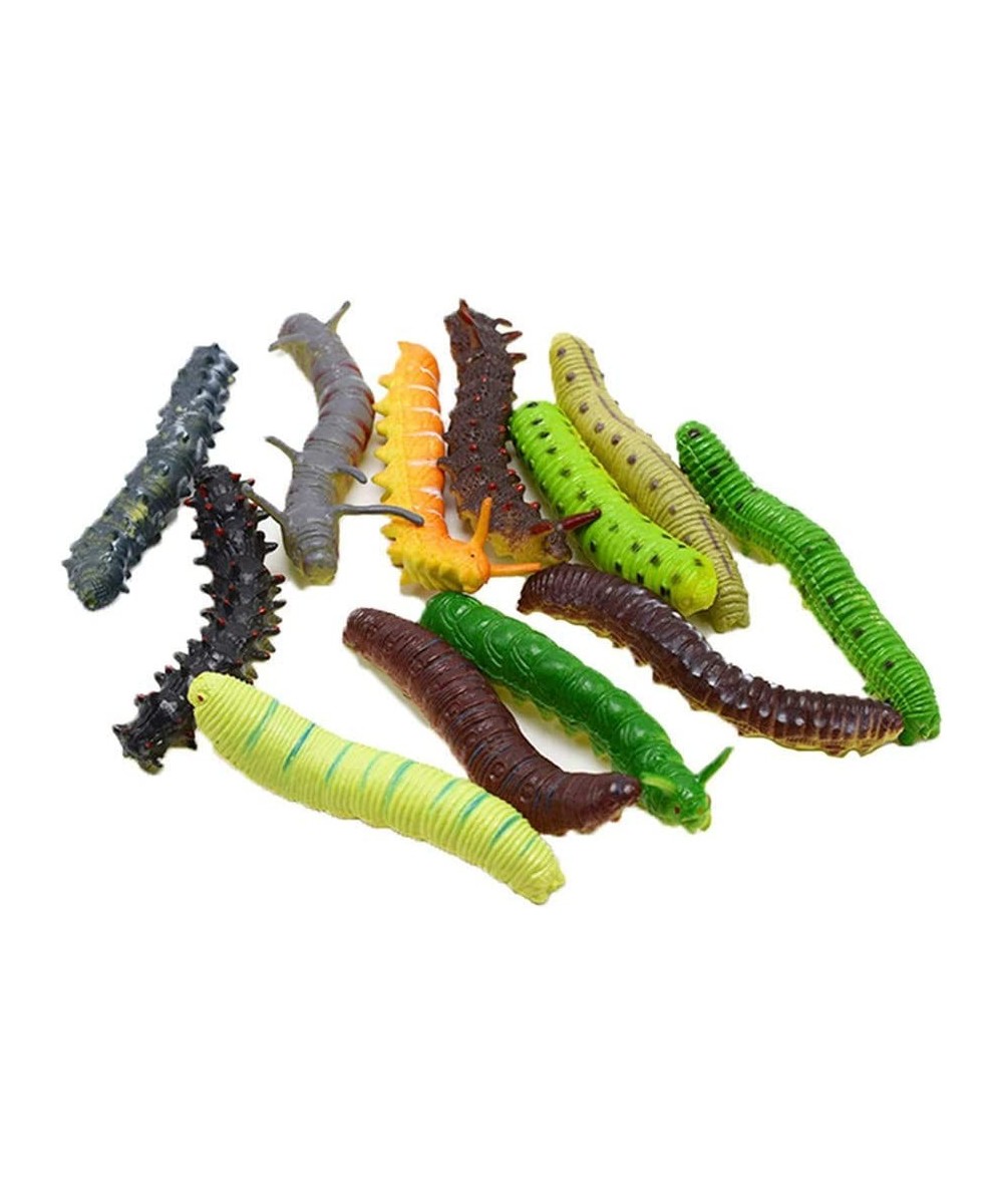 Fake Worm Crawling Insects 12 Pcs/Lot Simulation Caterpillar for Educational Learning Toys Halloween Prank Joke Toy for Kids ...