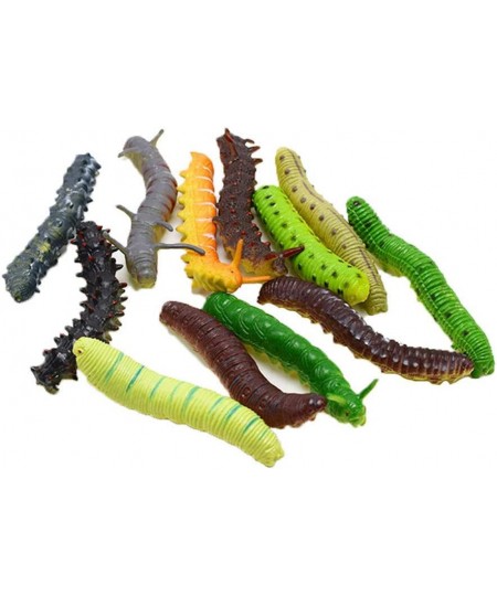 Fake Worm Crawling Insects 12 Pcs/Lot Simulation Caterpillar for Educational Learning Toys Halloween Prank Joke Toy for Kids ...