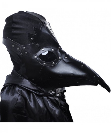 Plague Doctor Mask Birds Long Nose Beak Faux Leather Steampunk Halloween Costume Props Black $41.93 - Kids' Dress-Up Accessories