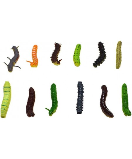 Fake Worm Crawling Insects 12 Pcs/Lot Simulation Caterpillar for Educational Learning Toys Halloween Prank Joke Toy for Kids ...